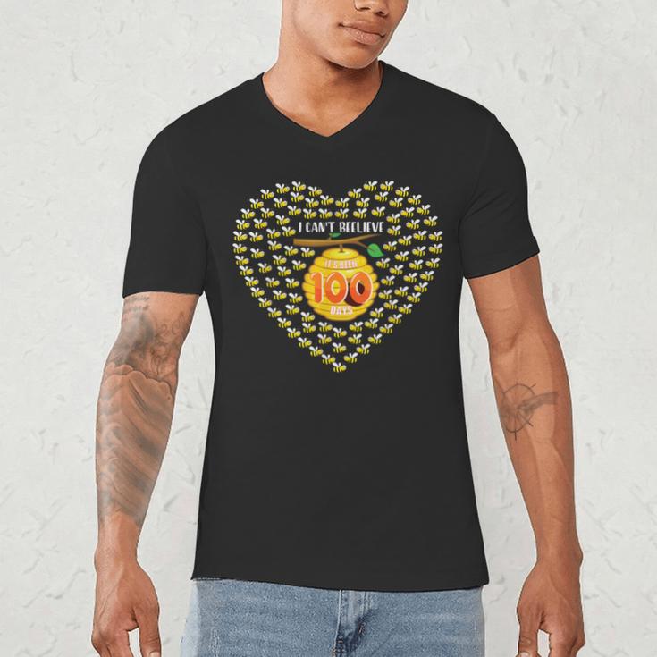 100 Days Of School Bee Hive Tree Hearts Teachers Student Kid Men's V-Neck T-Shirt, novelty gifts, funny gifts 100 Days Of School Bee Hive Tree Hearts Teachers Student Kid Men's V-Neck T-Shirt, novelty gifts, funny gifts