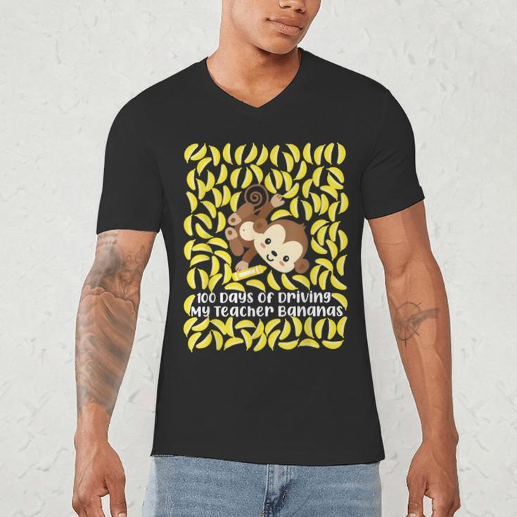 100th Day Of School Teacher Monkey Pun Banana For Men Women Girls Kids Men's V-Neck T-Shirt, novelty gifts, funny gifts