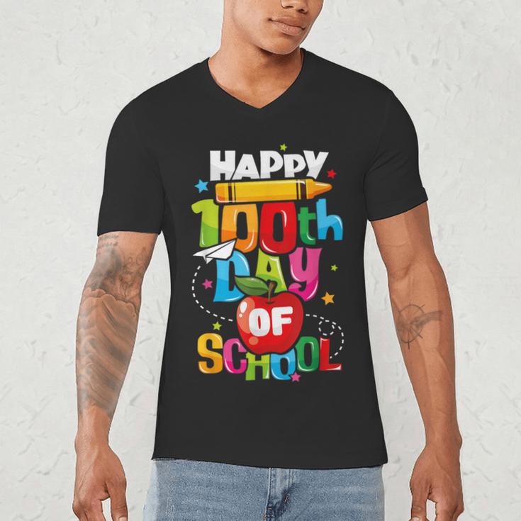 100th Day Of School Teachers Kids Child Happy 100 Days Men's V-Neck T-Shirt, novelty gifts, funny gifts