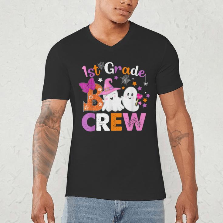 1st Grade Boo Crew First Grade Halloween Costume Teacher Kid Men's V-Neck T-Shirt, novelty gifts, funny gifts