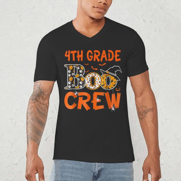 4th Grade Boo Crew Teacher Student Halloween Men's V-Neck T-Shirt, novelty gifts, funny gifts