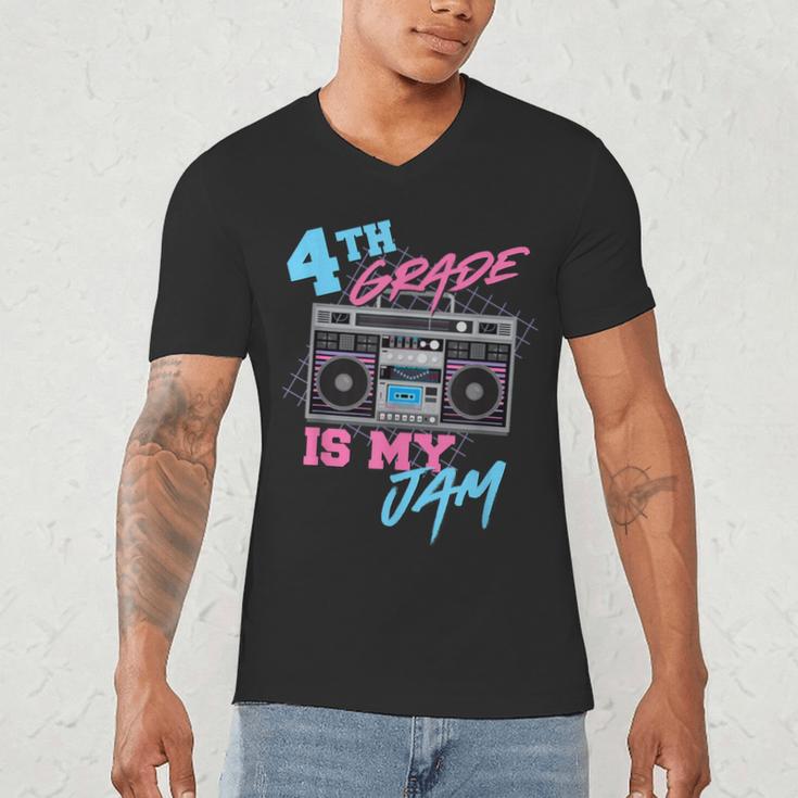 4th Grade Is My Jam Vintage 80s Boombox Teacher Student Men's V-Neck T-Shirt, novelty gifts, funny gifts 4th Grade Is My Jam Vintage 80s Boombox Teacher Student Men's V-Neck T-Shirt, novelty gifts, funny gifts