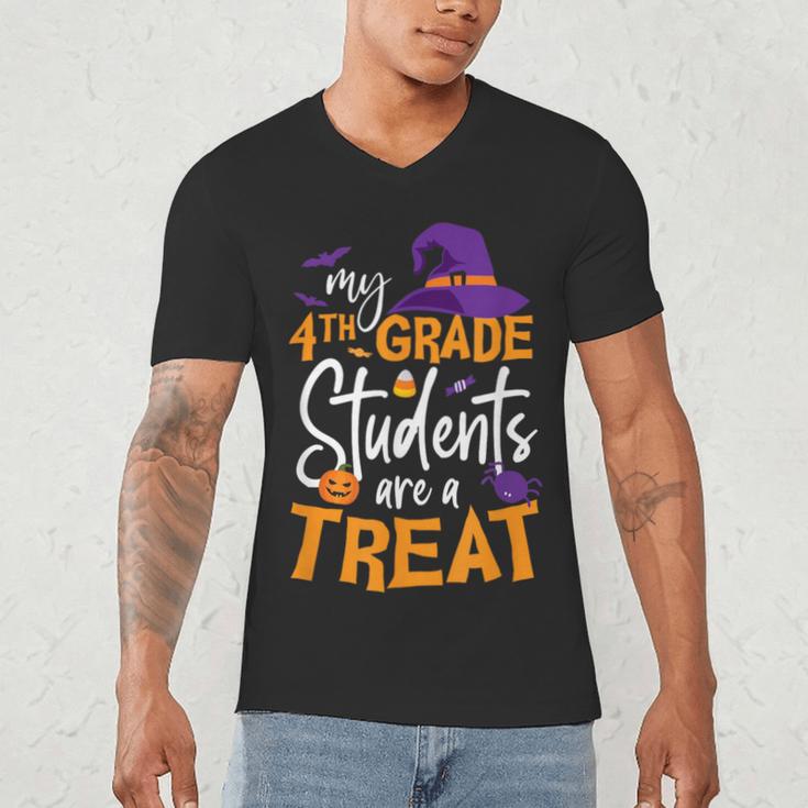 My 4th Grade Students Are a Treat Teacher Halloween Witch For Men Women Kids Men's V-Neck T-Shirt, novelty gifts, funny gifts My 4th Grade Students Are a Treat Teacher Halloween Witch For Men Women Kids Men's V-Neck T-Shirt, novelty gifts, funny gifts