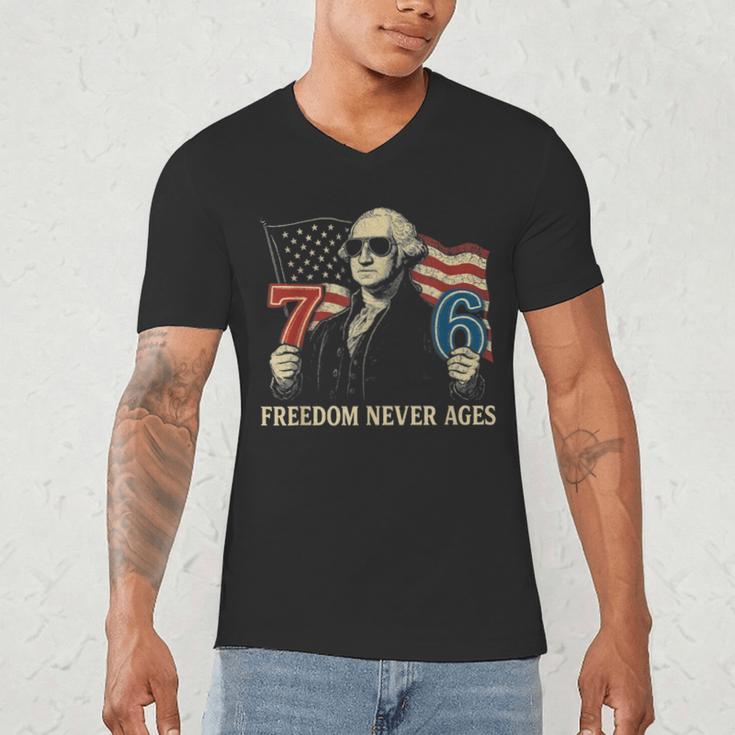6-7 7-6 George Washington Freedom For Teachers Men's V-Neck T-Shirt, novelty gifts, funny gifts
