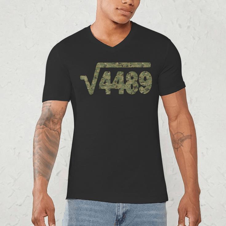 6 7 Army Pattern Meme Square Root 4489 Slang Math Teacher Men's V-Neck T-Shirt, novelty gifts, funny gifts
