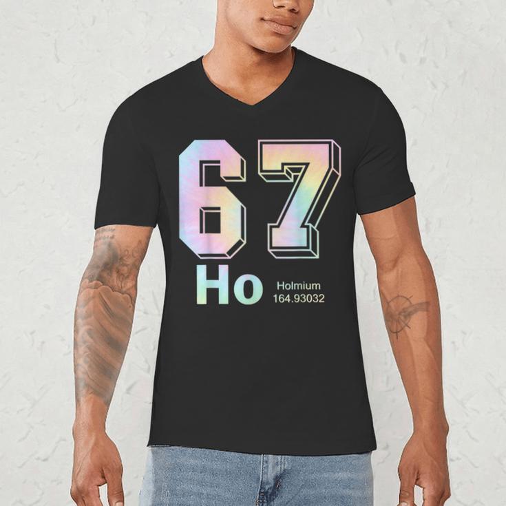 67 Ho Holmium Science Teacher Elements Table Six Seven Meme Men's V-Neck T-Shirt, novelty gifts, funny gifts