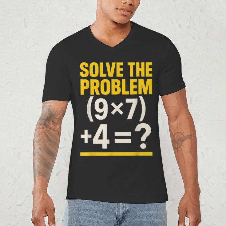 67 Meme Math Teacher School 6-7 Brain Rot Six Seven Men's V-Neck T-Shirt, novelty gifts, funny gifts