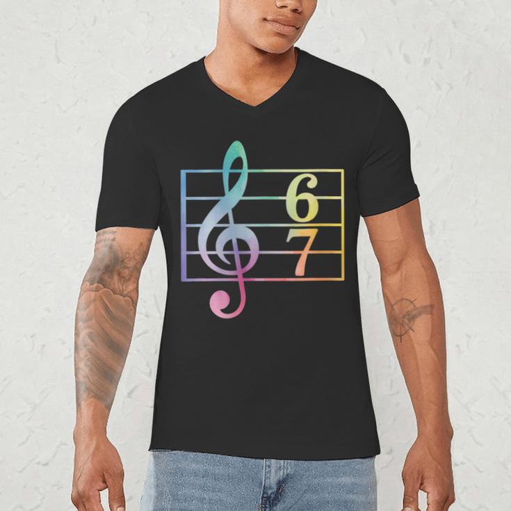 67 Music Meme Slang Six Seven Music Teacher Musician Men's V-Neck T-Shirt, novelty gifts, funny gifts