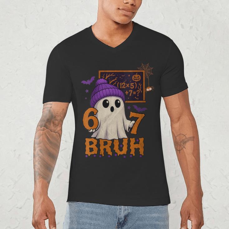 67 Teacher Halloween Ghost Six Seven Meme Math Equation Bruh Men's V-Neck T-Shirt, novelty gifts, funny gifts 67 Teacher Halloween Ghost Six Seven Meme Math Equation Bruh Men's V-Neck T-Shirt, novelty gifts, funny gifts