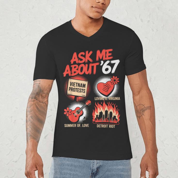67 History Teacher Teacher 6 7 Overuse '67 Men's V-Neck T-Shirt, novelty gifts, funny gifts