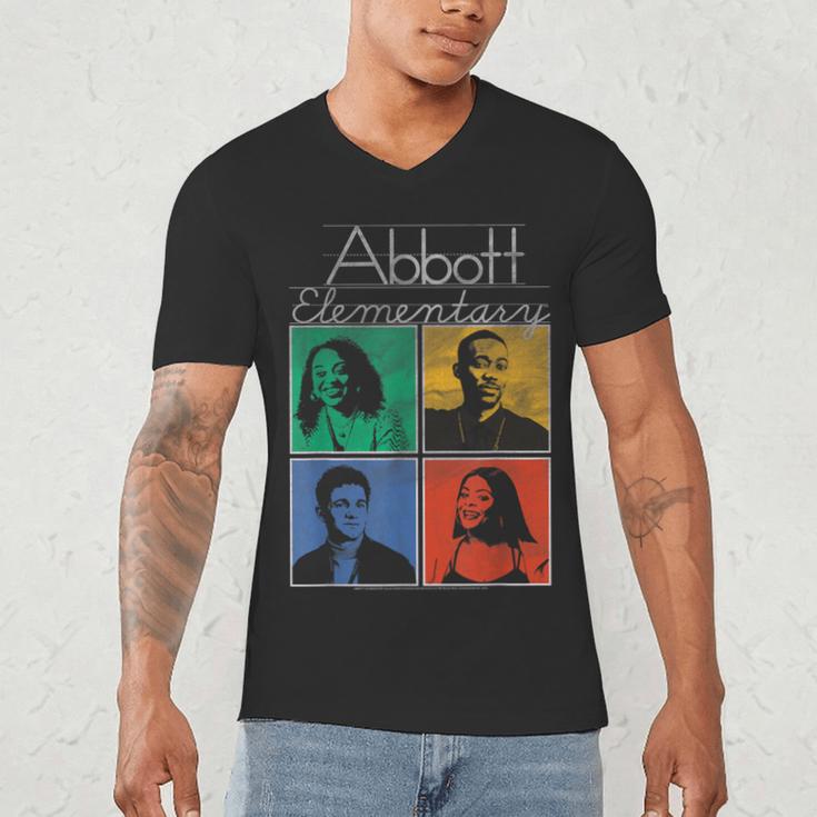 Abbott Elementary Colorful Pop Art Teachers TV Show Men's V-Neck T-Shirt, novelty gifts, funny gifts