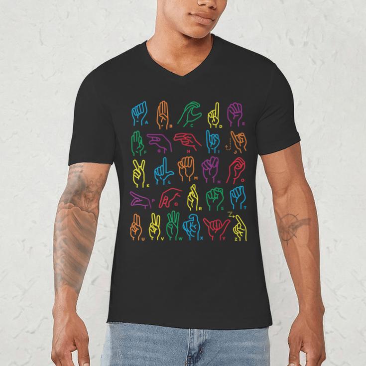 ABC Sign Language Chart Teacher Hand Letter Alphabet ASL Men's V-Neck T-Shirt, novelty gifts, funny gifts ABC Sign Language Chart Teacher Hand Letter Alphabet ASL Men's V-Neck T-Shirt, novelty gifts, funny gifts