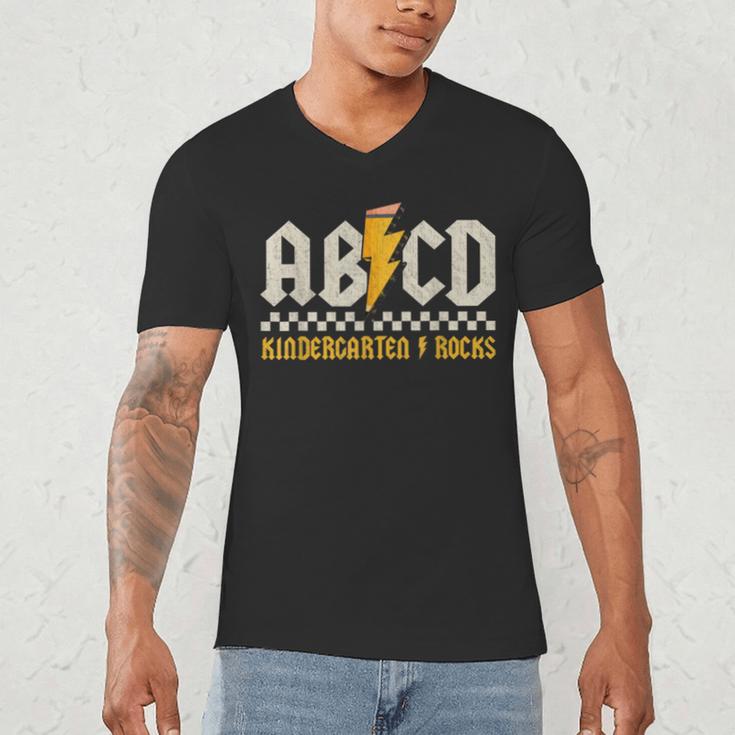 ABCD Kindergarten Rocks Pencil Lightning Students Teachers Men's V-Neck T-Shirt, novelty gifts, funny gifts ABCD Kindergarten Rocks Pencil Lightning Students Teachers Men's V-Neck T-Shirt, novelty gifts, funny gifts