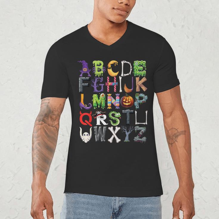 ABCs Alphabet Halloween Learning Kindergarten Teachers Men's V-Neck T-Shirt, novelty gifts, funny gifts ABCs Alphabet Halloween Learning Kindergarten Teachers Men's V-Neck T-Shirt, novelty gifts, funny gifts