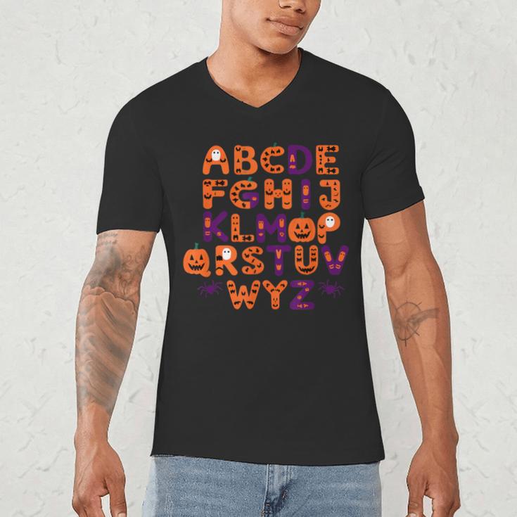 ABCs Learning Kindergarten Teacher Halloween Alphabet Men's V-Neck T-Shirt, novelty gifts, funny gifts ABCs Learning Kindergarten Teacher Halloween Alphabet Men's V-Neck T-Shirt, novelty gifts, funny gifts