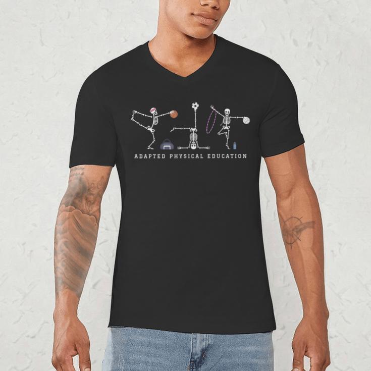 Adapted Physical Education Teacher Skeleton Sports Phys Ed Men's V-Neck T-Shirt, novelty gifts, funny gifts Adapted Physical Education Teacher Skeleton Sports Phys Ed Men's V-Neck T-Shirt, novelty gifts, funny gifts