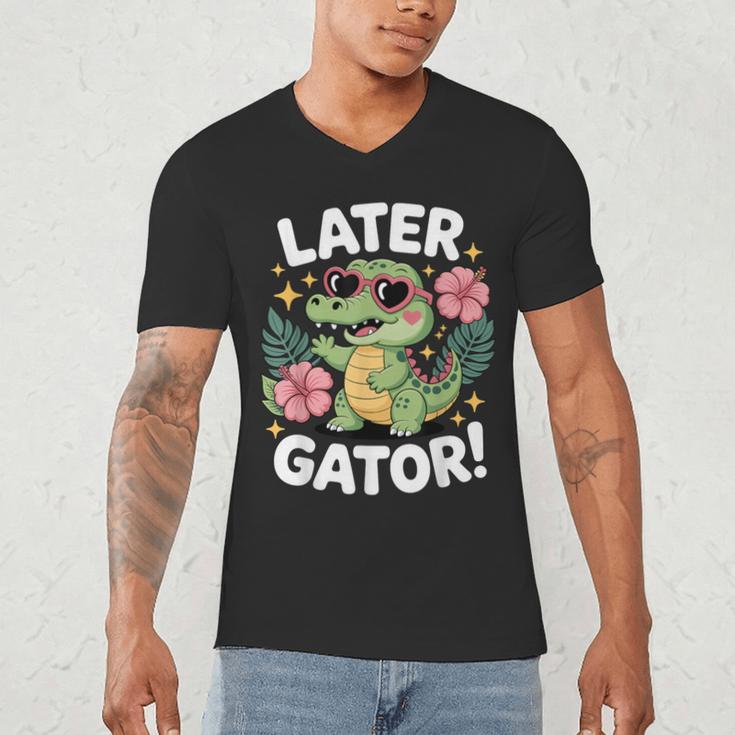 Alligator Later Gator Teacher Summer Last Day Fun Men's V-Neck T-Shirt, novelty gifts, funny gifts