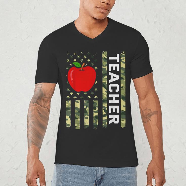 American Flag Camouflage Teacher Patriotic 4th Of July Men's V-Neck T-Shirt, novelty gifts, funny gifts American Flag Camouflage Teacher Patriotic 4th Of July Men's V-Neck T-Shirt, novelty gifts, funny gifts