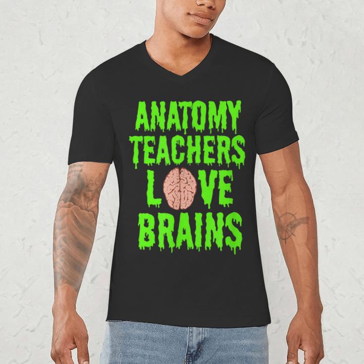 Anatomy Teachers Love Brains Halloween Teacher Costume Shirt Men's V-Neck T-Shirt, novelty gifts, funny gifts