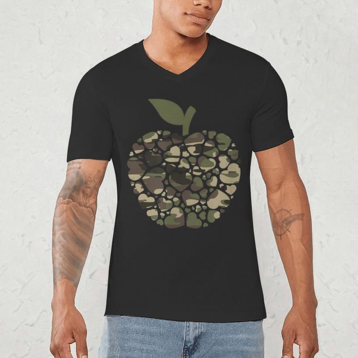 Apple Hearts Teacher Camouflage Clothing School Camo Apple For Men Women Girls Kids Men's V-Neck T-Shirt, novelty gifts, funny gifts Apple Hearts Teacher Camouflage Clothing School Camo Apple For Men Women Girls Kids Men's V-Neck T-Shirt, novelty gifts, funny gifts