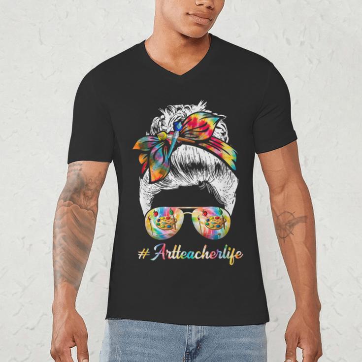 Art Teacher Life Messy Bun Back To School Art Teacher Men's V-Neck T-Shirt, novelty gifts, funny gifts Art Teacher Life Messy Bun Back To School Art Teacher Men's V-Neck T-Shirt, novelty gifts, funny gifts