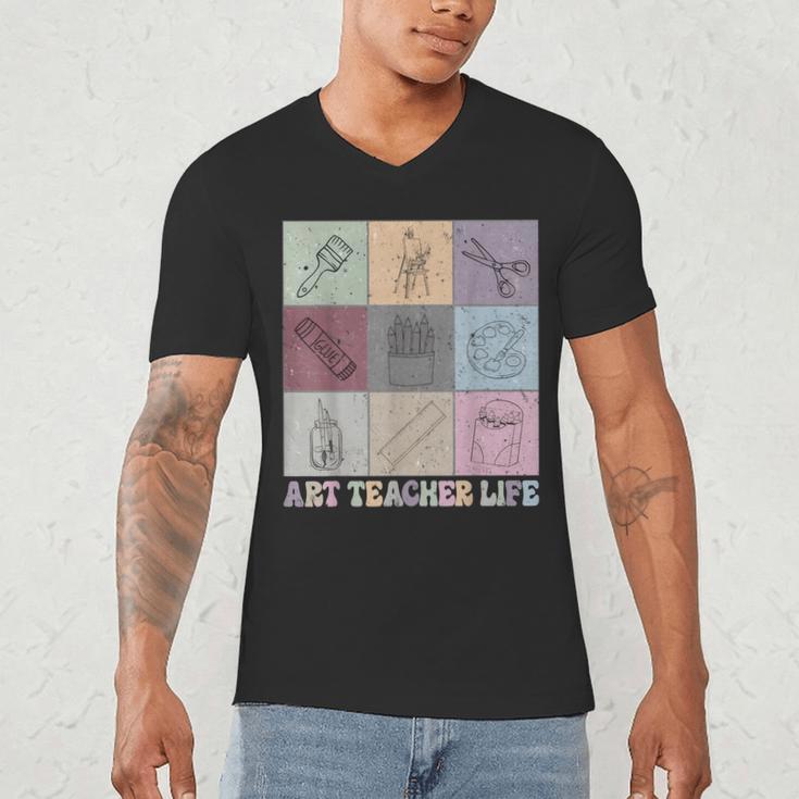 Art Teacher Life Retro Groovy Teaching Future Artists Men's V-Neck T-Shirt, novelty gifts, funny gifts Art Teacher Life Retro Groovy Teaching Future Artists Men's V-Neck T-Shirt, novelty gifts, funny gifts