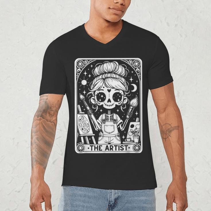 Artist Tarot Card Skeleton Painter Art Teacher Witchy Men's V-Neck T-Shirt, novelty gifts, funny gifts Artist Tarot Card Skeleton Painter Art Teacher Witchy Men's V-Neck T-Shirt, novelty gifts, funny gifts