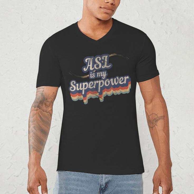 ASL Is My Superpower ASL Teacher Shirt T-Shirt Men's V-Neck T-Shirt, novelty gifts, funny gifts ASL Is My Superpower ASL Teacher Shirt T-Shirt Men's V-Neck T-Shirt, novelty gifts, funny gifts