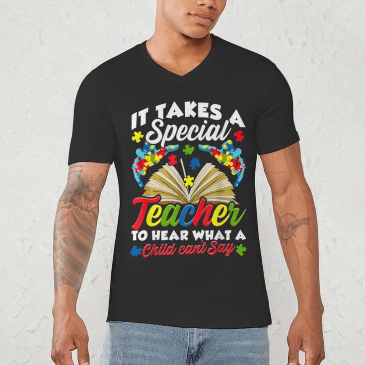 Autism Awareness Teacher Shirts It Takes A Special Teacher Men's V-Neck T-Shirt, novelty gifts, funny gifts Autism Awareness Teacher Shirts It Takes A Special Teacher Men's V-Neck T-Shirt, novelty gifts, funny gifts