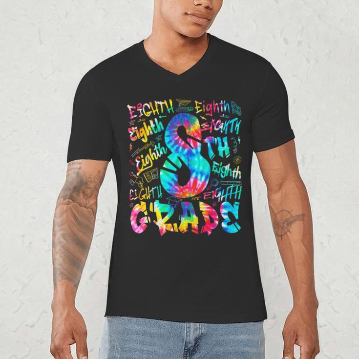 Back To School Eighth 8th Grade Tie Dye Typography Teacher Men's V-Neck T-Shirt, novelty gifts, funny gifts Back To School Eighth 8th Grade Tie Dye Typography Teacher Men's V-Neck T-Shirt, novelty gifts, funny gifts