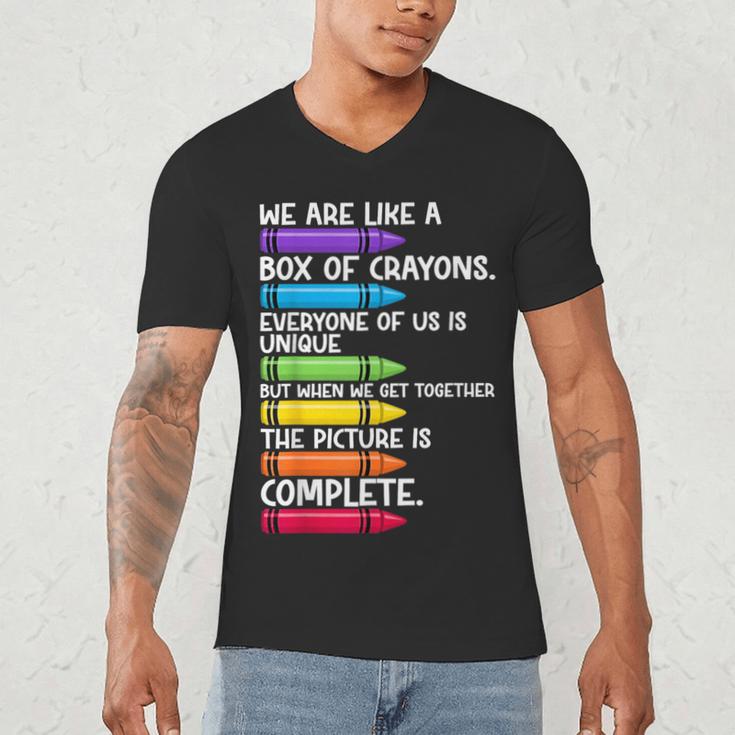 Back To School Teacher We Are Like A Box Of Crayons Men's V-Neck T-Shirt, novelty gifts, funny gifts Back To School Teacher We Are Like A Box Of Crayons Men's V-Neck T-Shirt, novelty gifts, funny gifts