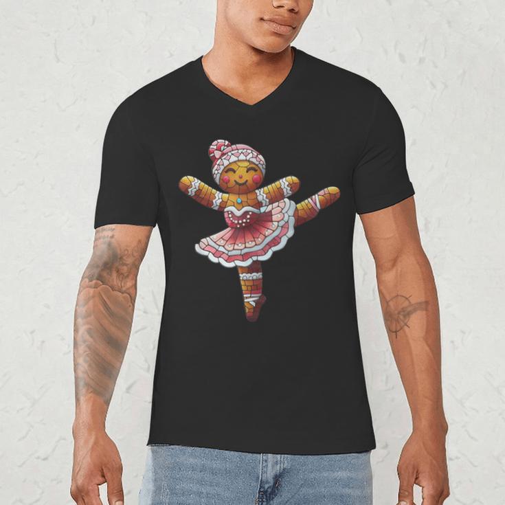 Ballet Dancer Gingerbread Christmas Dance Teacher Girl Women Men's V-Neck T-Shirt, novelty gifts, funny gifts Ballet Dancer Gingerbread Christmas Dance Teacher Girl Women Men's V-Neck T-Shirt, novelty gifts, funny gifts