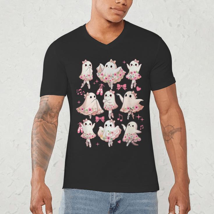 Ballet Ghost Ballet Dancer Spooky Dance Halloween Teacher Men's V-Neck T-Shirt, novelty gifts, funny gifts Ballet Ghost Ballet Dancer Spooky Dance Halloween Teacher Men's V-Neck T-Shirt, novelty gifts, funny gifts