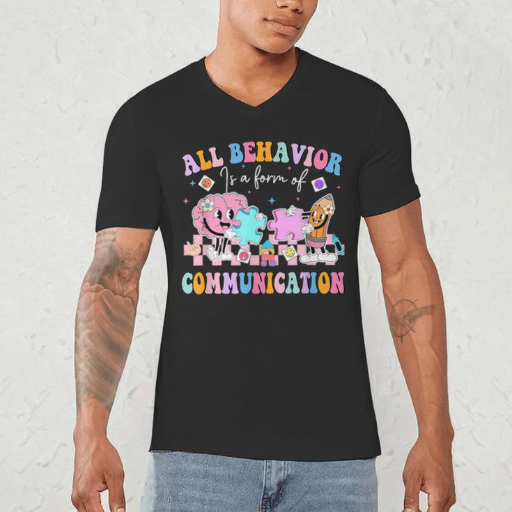 All Behavior Is A Form Of Communication SPED Teacher Autism Men's V-Neck T-Shirt, novelty gifts, funny gifts All Behavior Is A Form Of Communication SPED Teacher Autism Men's V-Neck T-Shirt, novelty gifts, funny gifts