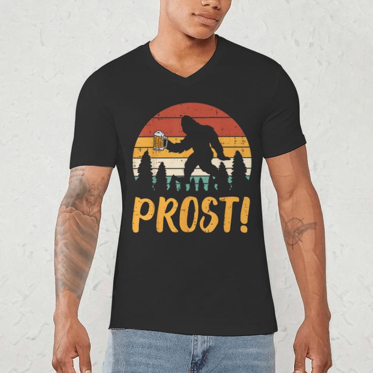 Bigfoot Sasquatch Prost Retro Bavarian Oktoberfest Men Women Men's V-Neck T-Shirt, novelty gifts, funny gifts