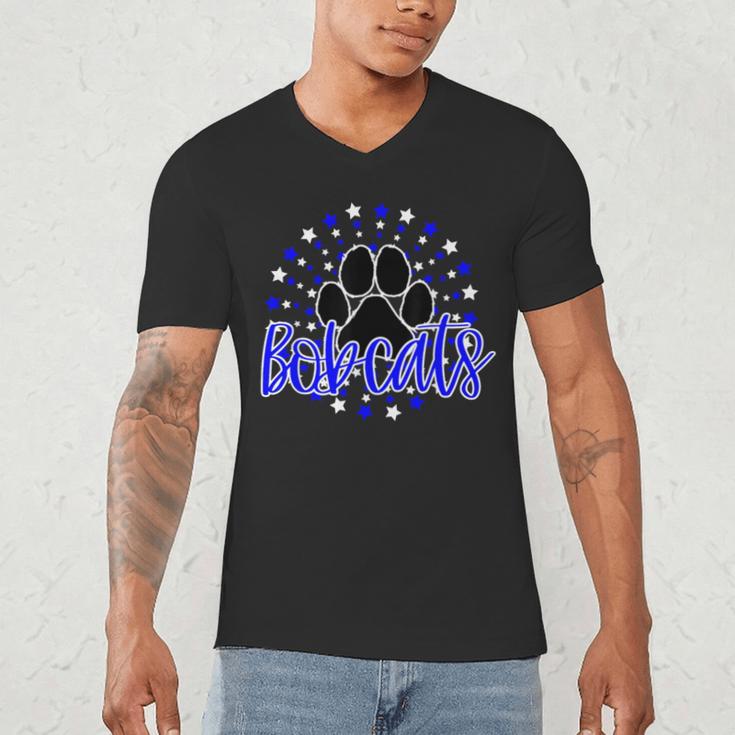 Blue Bobcats School Spirit Coquette Bow Mascot Teacher Men's V-Neck T-Shirt, novelty gifts, funny gifts Blue Bobcats School Spirit Coquette Bow Mascot Teacher Men's V-Neck T-Shirt, novelty gifts, funny gifts