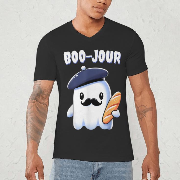 Boo Jour Ghost French Teacher Vintage Teacherlife Groovy Men's V-Neck T-Shirt, novelty gifts, funny gifts Boo Jour Ghost French Teacher Vintage Teacherlife Groovy Men's V-Neck T-Shirt, novelty gifts, funny gifts