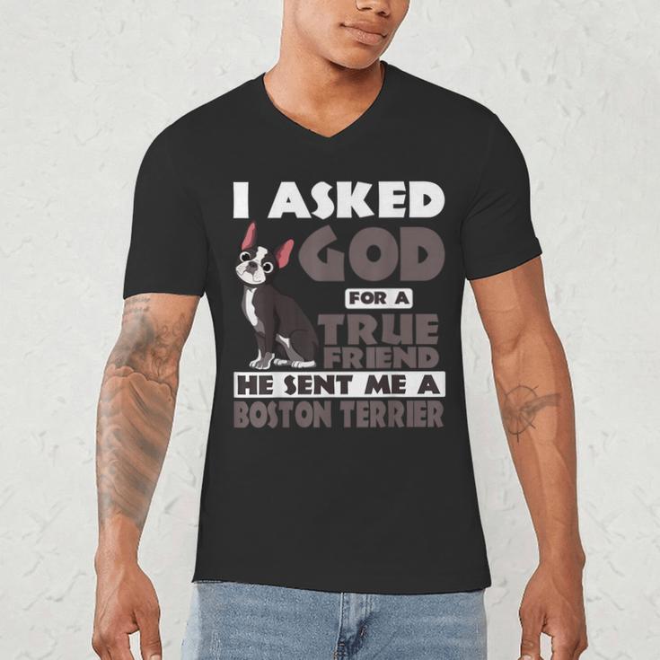 Boston Terrier American Gentleman Non-Sporting Dog Lover Men's V-Neck T-Shirt, novelty gifts, funny gifts