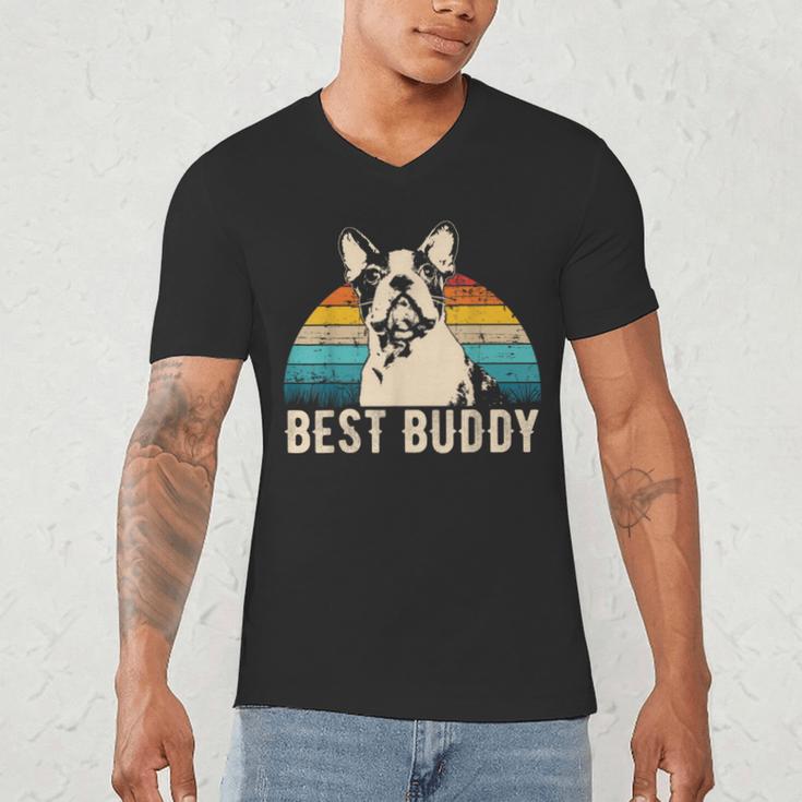 Boston Terrier Boston-Bulldog Men's V-Neck T-Shirt, novelty gifts, funny gifts