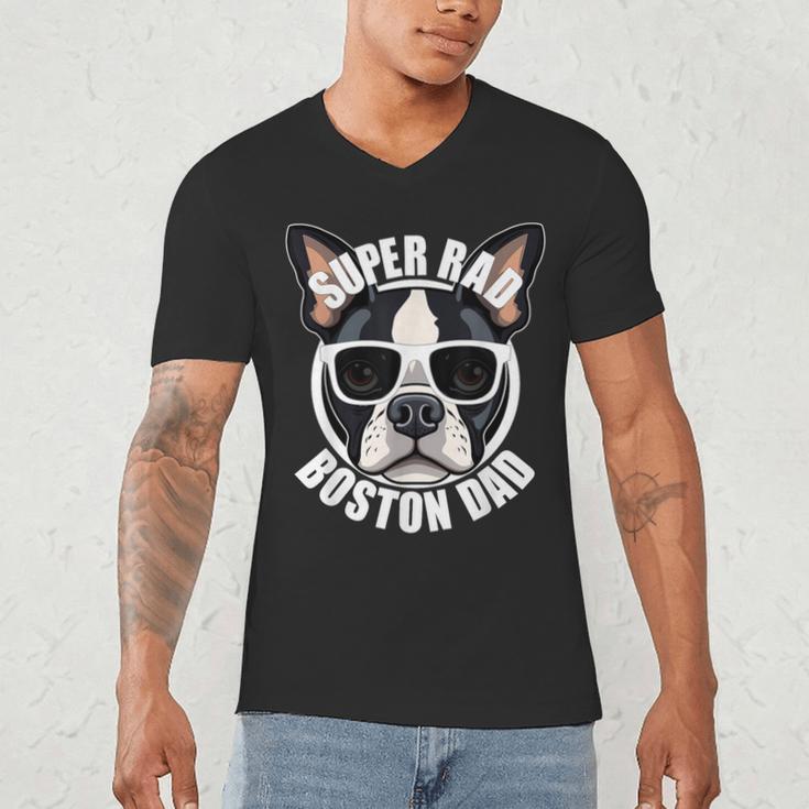 Boston Terrier Dad Father’s Day Dog Dad Men’s Men's V-Neck T-Shirt, novelty gifts, funny gifts
