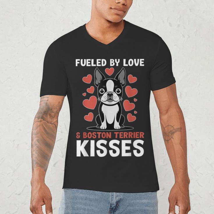 Boston Terrier Dog Men's V-Neck T-Shirt, novelty gifts, funny gifts