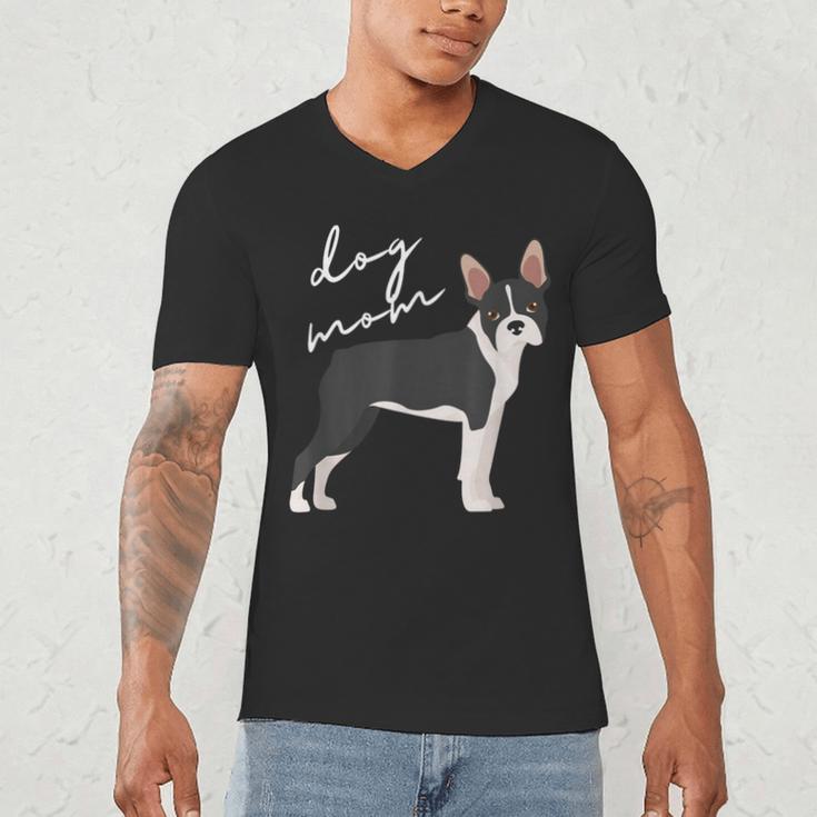 Boston Terrier Dog Mom Woman Women Men's V-Neck T-Shirt, novelty gifts, funny gifts