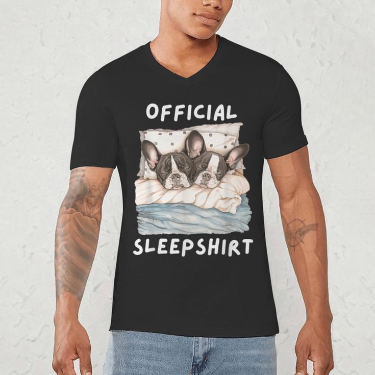 Boston Terrier Dog Official Sleepshirt Pajamas Nightgown Men Women Girls Kids Men's V-Neck T-Shirt, novelty gifts, funny gifts