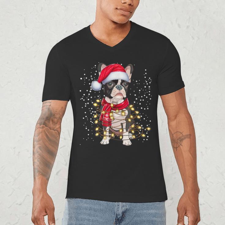 Boston Terrier Dog Ugly Christmas Dog Xmas For Men Women Kids Men's V-Neck T-Shirt, novelty gifts, funny gifts