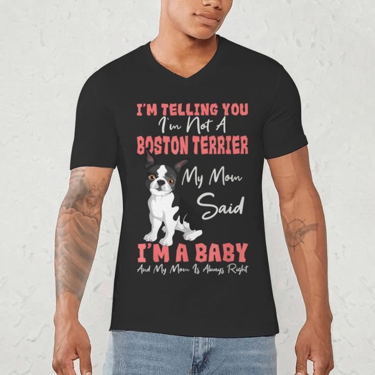 Boston Terrier Mom American Gentleman Dog Lover Mother's Day Men's V-Neck T-Shirt, novelty gifts, funny gifts