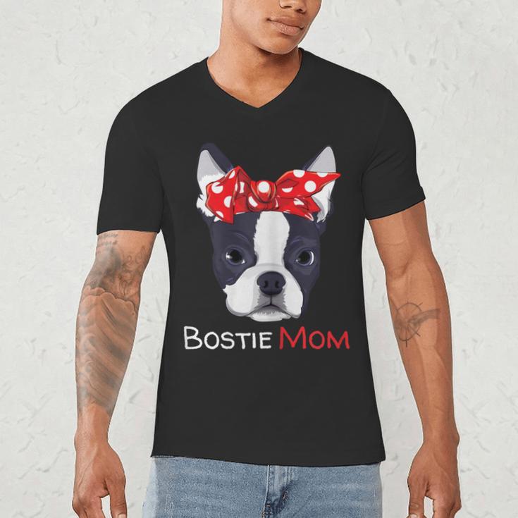 Boston Terrier Mom Bostie Women Girls Men's V-Neck T-Shirt, novelty gifts, funny gifts
