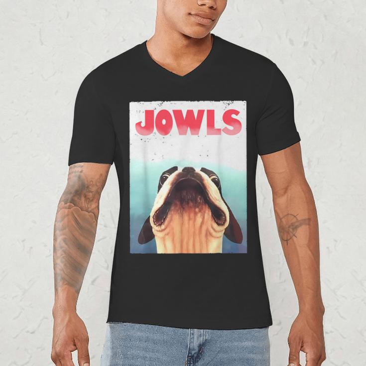 Boston Terriers Jowls Dog Mom Dog Dad Men's V-Neck T-Shirt, novelty gifts, funny gifts