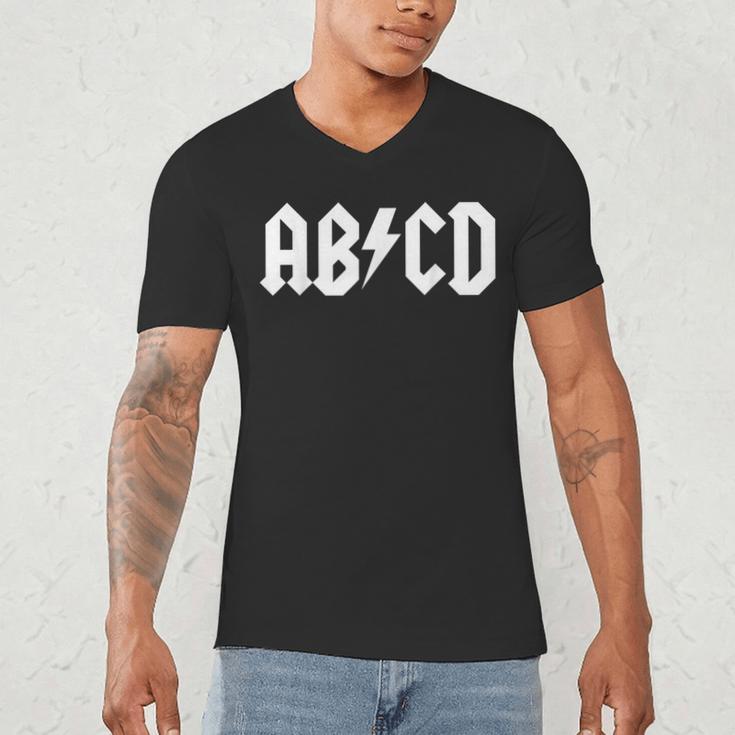 Boys Girls Teachers ABCD Rock Graphic Back To School Men's V-Neck T-Shirt, novelty gifts, funny gifts