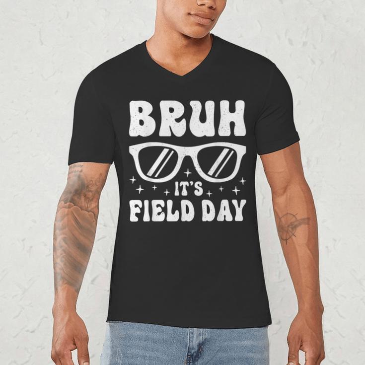 Bruh It's Field Day Teacher Boys Girls Kids Happy Field Day Men's V-Neck T-Shirt, novelty gifts, funny gifts
