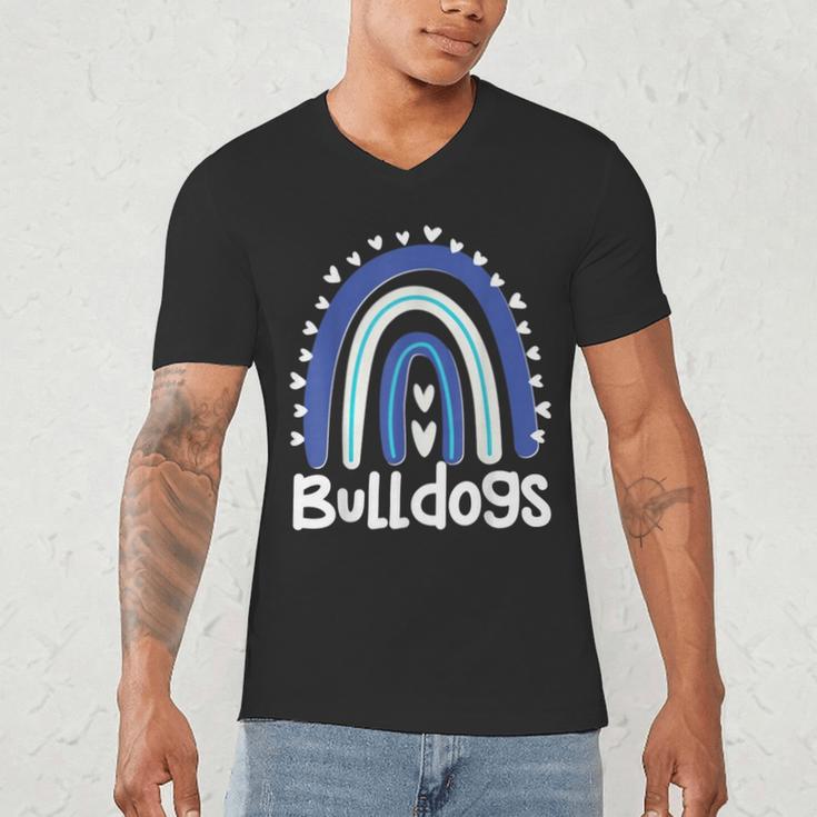 Bulldogs School Mascot Rainbow Teacher Lover Men's V-Neck T-Shirt, novelty gifts, funny gifts Bulldogs School Mascot Rainbow Teacher Lover Men's V-Neck T-Shirt, novelty gifts, funny gifts